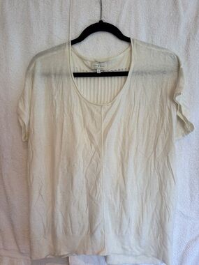 Lucky Brand Cream Short-Sleeve Knit Top